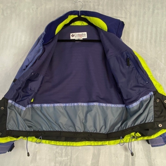 Columbia Convert Jacket Womens Med Purple Yellow Vintage Y2K Convertible Hooded - Picture 2 of 14